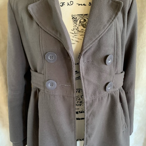 Pea Coat Wool Blend Double Breasted Long CI SONO L - Picture 10 of 16